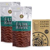 Kahve Dünyası Filtre Kahve 250X2 gr ve Filtre Kahve Kağıdı - 500 gr - Kağıt ve Metal Filtre