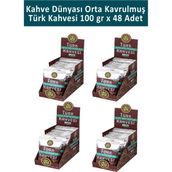 Kahve Dünyası Orta Kavrulmuş Türk Kahvesi 100 gr x 48 Adet Brezilya Menşeli Eşsiz Lezzet - 1 Adet