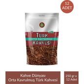 Kahve Dünyası Zıpper Türk Kahvesi Orta Kavrulmuş 250 gr x 12 Adet
