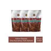 Kahve Dünyası Zıpper Türk Kahvesi Orta Kavrulmuş 250 gr x 3 Adet