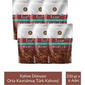 Kahve Dünyası Zıpper Türk Kahvesi Orta Kavrulmuş 250 gr x 6 Adet