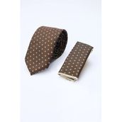 Kahverengi-Vizon Desenli 7 Cm Kravat 1090260131