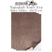 Kahverengi Yapışkanlı Simli Eva 50X70 Cm 3 Adet Simli Yapışkanlı Eva Süngeri Okul Kreş Anasınıfı Elişi Etkinlikleri Hobi