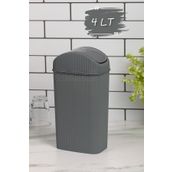 KaktüsKedi Slim 4 Lt Çöp Kutusu,mutfak,banyo,tuvalet,masaüstü,ofis Çöp Kovası Gri