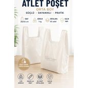 Kalbi Ticaret Kırık Beyaz Poşet Kalın Orta Boy 1 kg Atlet Poşet Market Manav Poşeti