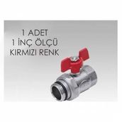 Kalde 1'' Kelebek Kollu Rakorlu Küresel Kollektör Bağlantı Vana 1 İnç 1 Adet Kırmızı