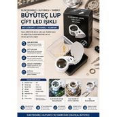 Kalemhane Tamirci Mercek Lup Büyüteç Pilli ,katlanır Kutulu - Beyaz - 1