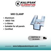 Kalıpsan Güneş Paneli Orta Clamp (50 Adet) - Gri