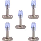 Kapı Stoperi 5 Adet Tamponu Gümüş Krom 8 Cm Metal Kapı Durdurucu Tutucu Kapı Altı Üstü Kolu Stopu