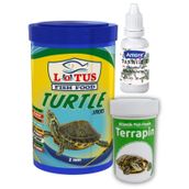 Kaplumbağa Yemi 1000ml, terrapin 100 ml Turtle Sticks, Multivitamin Seti