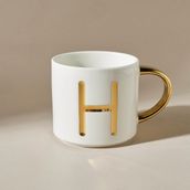 Karaca 400 ml Beyaz H Harfli Kupa