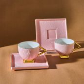Karaca Art Deco 80 ml Pembe 2 Kişilik Kahve Fincan Takımı