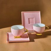 Karaca Art Deco 80 ml Pembe 2 Kişilik Kahve Fincan Takımı