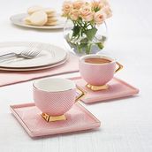 Karaca Art Deco Pembe 2 Kişilik 90 ml Kahve Fincanı Takımı