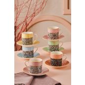 Karaca Bali 6 Kişilik 80 ml Çok Renkli Kahve Fincan Takımı