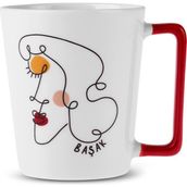 Karaca Başak Burç Kupa 340 ml - Beyaz - Kırmızı