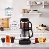 Karaca Çaysever Robotea Pro Connect 4 In 1 Konuşan Otomatik Cam Çay ve Filtre Kahve Demleme Makinesi