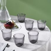 Karaca Gordes 290 ml Antrasit 6'lı Su Bardağı