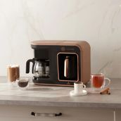 Karaca Hatır Plus 5 I 1 Arada Közde ve Sütlü Türk Kahvesi, Filtre Kahve Makinesi ve Çay Makinesi + Onerous Mutfak Tartısı - Rose