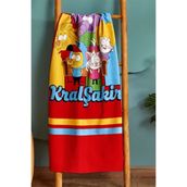 Karaca Home Kral Şakir Sıkı Dostlar 75x150 cm Kırmızı Plaj Havlusu