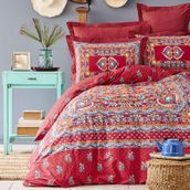 Karaca Home Mihver Pano Kırmızı Pamuk Çift Kişilik Nevresim Takımı