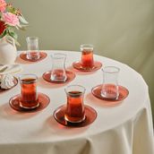 Karaca Irida Kırmızı 165 ml 6 Kişilik 12 Parça Çay Seti