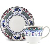 Karaca Iznik Çini Kahve Fincanı ve Tabağı 90 ml - Renkli