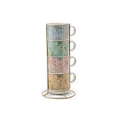 KARACA LAVİNYA 4'LÜ STANDLI MUG/ÇAY FİNCANI
