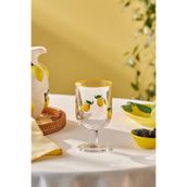 Karaca Limon Desenli Meşrubat Kadehi 390 ml Sarı