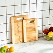 Karaca Lowell Bamboo Kahverengi 2'li 28x33 cm Pro Kesme Tahtası