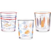 Karaca Marine 3'lü Su Bardağı 260 Ml, Mavi - Renkli