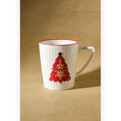 Karaca New Year Yılbaşı Ekose Pine Tree Kırmızı 550 ml Kupa