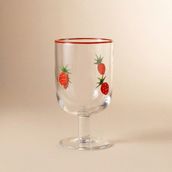 Karaca Strawberry Çilek Desenli Kadeh 390 ml Kırmızı
