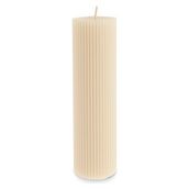 Karaca Striped Tırtıklı Sütun 20 cm Bej Mum