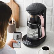 Karaca Wifi Özellikli Android - Ios Uyumlu Çaysever Robotea 3 In 1 Konuşan Otomatik Cam Çay Makinesi Su Isıtıcı ve Filtre Kahve Demleme Makinesi 2500W Rosegold - Rose Gold