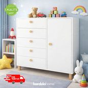 Kardela Home Kardela Mdf Şifonyer 5 Çekmeceli Kapaklı Beyaz Atlantik Çam