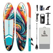 karfe 11x31"x6" (335cm) SUP Şişme Kürek Sörfü - Stand Up Paddle Board - Tüm Yardımcı Ekipmanlar Pakete Dahildir (Azure Swirl)
