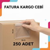 Kargo Fatura Cebi 14x18 Cm 250 Adet Kargo Evrak Poşeti Şeffaf Yapışkanlı Su Geçirmez, Dayanıklı
