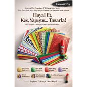 KarmaOfis Mega Okul & Hobi Seti 71 Parça – Eva, Keçe, Fon Kartonu, Şönil, Elişi Kağıdı + Yapıştırıcı