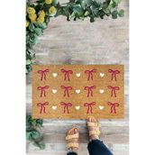 KARMAT Pembe Kurdele, Desenli Kapı Önü Paspası, İç ve Dış Kapı Önü Paspası pembe-45 x 70
