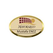 KarShop Metal Yaka Kartı -Igneli Gold 10 Adet Ovalname