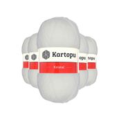 Kartopu K010 Beyaz 5 Adet Kristal Çift Katlı El Örgü Lif İpi