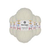 Kartopu K011 5 Adet Beyaz Yumurcak Kadife El Örgü İpi
