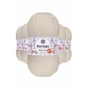 Kartopu K019 5 Adet Kırık Beyaz Baby One Tüylenmeyen El Örgü İpi Yünü