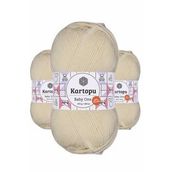 Kartopu K025 3 Adet Krem Baby One Tüylenmeyen El Örgü İpi Yünü