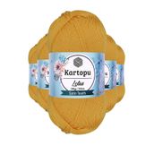 Kartopu K318 Koyu Sarı Lotus Bikini Büstiyer Bluz 5 Adet Örgü İpi