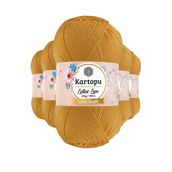 Kartopu K318 Koyu Sarı Lotus Bikini Büstiyer Bluz Simli 5 Adet Örgü İpi
