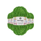 Kartopu K469 5 Adet Yeşil Yumurcak Kadife El Örgü İpi