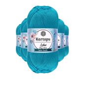 Kartopu K512 Turkuaz Lotus Bikini Büstiyer Bluz 5 Adet Örgü İpi