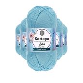 Kartopu K537 Bebe Mavi Lotus Bikini Büstiyer Bluz 5 Adet Örgü İpi